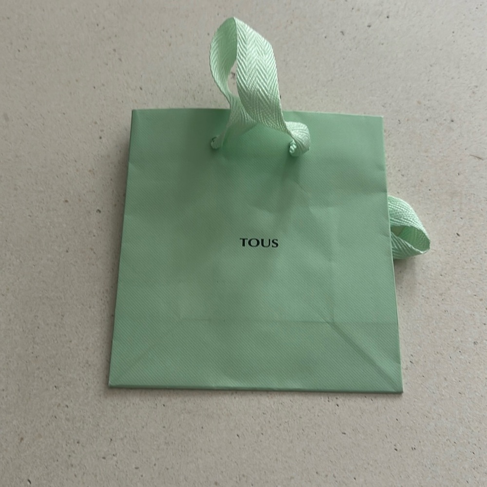 Two Mini Tous paper bags. Mint green.